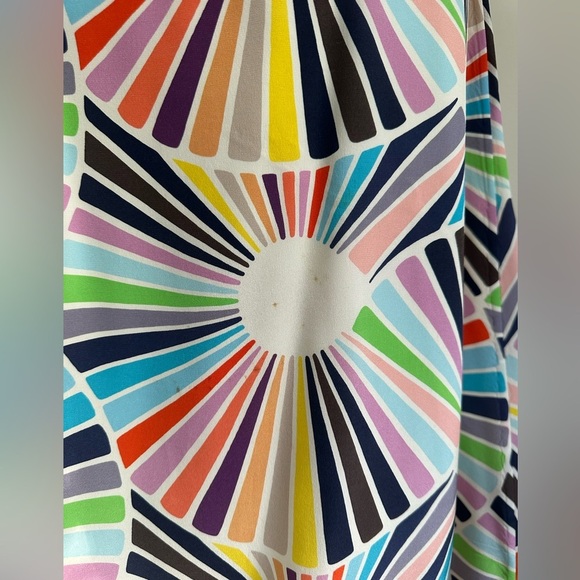 Trina Turk SILK BELTED Ruffle Retro Lined MIDI Dress sz Medium - Picture 8 of 8